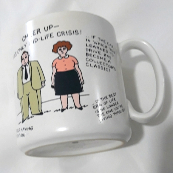 American Greeting Stoneware Coffee White Mug With Design Comics Office Stress. - Picture 2 of 10